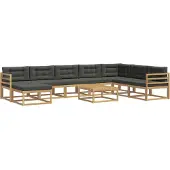 vidaXL Buiten bank set 9 st Wit en antracietkleurig