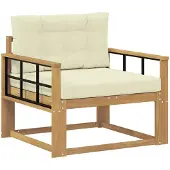 vidaXL Buiten Midden Sofa Polyester Wit