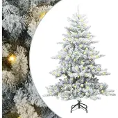 Syfax Kunstmatige Inklapbare Kerstboom Wit 150 cm PVC en staal