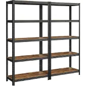Songmics Opbergrek met 5 verstelbare planken, Vintagebruin + zwart / 40 X 90 X 180 cm / 2