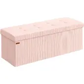 Songmics Opvouwbare voetenbank met opbergruimte, Jellyroze / 110B cm