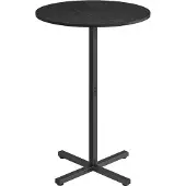 Vasagle Ronde hoge bartafel voor woonkamer eetkamer of balkon, Ebbenhout Zwart