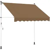 vidaXL Handmatig uitschuifbare luifel Beige 350 cm