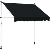 vidaXL Handmatig uitschuifbare luifel Zwart 250 cm