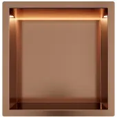 Guido Gusto Copper RVS Inbouwnis 30x30x10cm met RGB verlichting