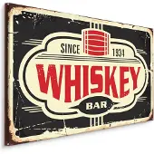 Karo-art Schilderij - Whiskey Bar, reclame uiting, Premium print