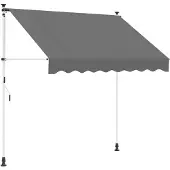 vidaXL Handmatig uitschuifbare luifel Lichtgrijs 300 cm
