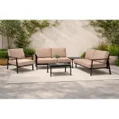 Mwh Prado tuin loungeset aluminium/textilene met bijzet tuintafel