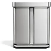 Simplehuman Prullenbak Liner Pocket Geborsteld Staal 34+24L