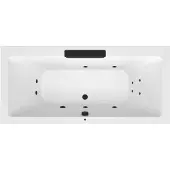 Polysan Cascata Whirlpool bad, 185x85x45cm, zwarte cascade-uitloop, Active Hydro, chroom