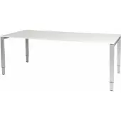 Schaffenburg Verstelbaar Bureau - Domino 200x90 wit - alu frame