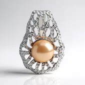 Cavill - Zilveren Hanger 925 Sterling Zilver Gerhodineerd - Oranje Zoetwater Parel 9 mm Rond - Elegant Monosono Collection Sieraad