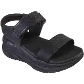 SKECHERS Skechersvoor vrouwen. 119226 D'Lux Walker sandalen - New Block zwart (39), Stof, 3 tot 5 cm, Klittenband, Casual