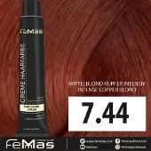 Femmas (7.44) - Haarverf - Medium Blond Koper Intens - 100ml