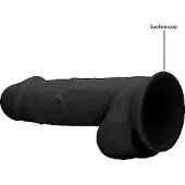 Realrock Real Rock - Silicone Dildo met Ballen 21.6 cm - Zwart