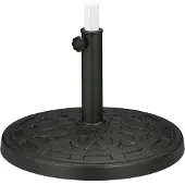 Relaxdays parasolvoet - 38-50 mm stokken - Ø 50 cm - tuin - gietijzeren look - groen-zwart