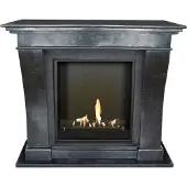 Xaralyn Bio-ethanol haard - Kreta BIU-SBP - zwart gepolijst natuursteen - 3 KW verwarming - haardombouw inclusief inbouwhaard - schouw