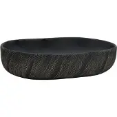 vidaXL Opzetwasbak ovaal 59x40x14 cm keramiek zwart
