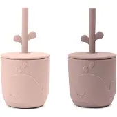 Done by Deer Wally beker met peekaboo rietje 2-pack Poeder