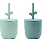 Done by Deer Straw 2 Pack Wally Cup Blauw 12 Months