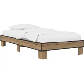 vidaXL Bedframe Artisanaal eiken 80 x 200 cm Bewerkt hout