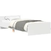 vidaXL Bedframe met hoofdeinde Wit Bewerkt hout