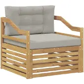 vidaXL Buitensofa Wit en Lichtgrijs