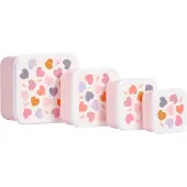 A Little Lovely Company Broodtrommel Set - 4 st. - Hearts - - OneSize - Broodtrommels