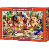 Castorland Puppies Dessert – Puzzel – 1000 stukjes – Satijnen afwerking – Perfecte pasvorm – Europese kwaliteit