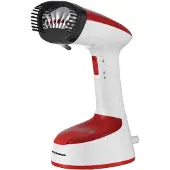 Heinner Kledingstomer – 1240-1470 W – Waterreservoir 120 ml – Opwarmtijd 30 sec – Continue Stoom – RVS-stoomplaat – Opvouwbare Handstomer – Rood/Wit