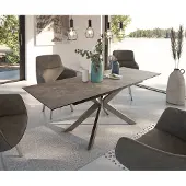 DELIFE Eettafel Daven 160/200x90 cm keramisch bruin metaal uitschuifbaar
