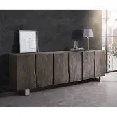 DELIFE Dressoir Live-Edge 220 cm massief acacia platina 6 deuren