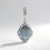 Cavill - Zilveren Hanger - 925 Sterling Zilver Geplatineerd - Roze Labradoriet 1.887 ct Ovaal - 12 Cambodjaanse Zirkon Rond 0.178 ct Elegant