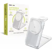 Mobile Origin 3-in-1 opvouwbare Qi2-oplader, zilver