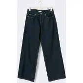 Gina Tricot  - Low wide petite jeans - Low waist jeans - Blauw - 32 - Dames