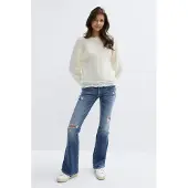 Gina Tricot  - 14+ low rise flare jeans - Jeans - Blauw - S - Dames