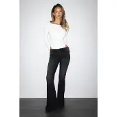 Gina Tricot  - Ultra flare jeans - Flare & bootcut jeans - Zwart - 34 - Dames