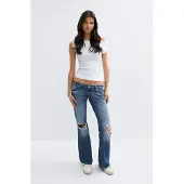 Gina Tricot  - 14+ hip hug loose jeans tall - baggy & loose jeans - Blauw - M - Dames