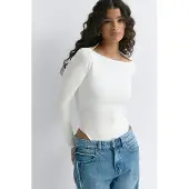 Gina Tricot Long sleeve body Bodys Wit LDames