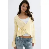 Gina Tricot  - 14+ knitted frill cardigan - Vesten - Geel - L - Dames