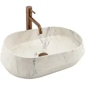 REA - Zoe Marlo - Wastafel - Beige, Steenimitatie - 59X38X17Cm