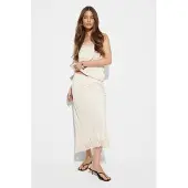Gina Tricot  - Lace satin midi skirt - satijnen rokken - Wit - 40 - Dames