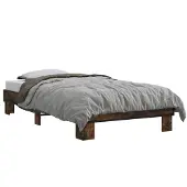 vidaXL Bedframe Gerookt eiken 80 x 200 cm Bewerkt hout