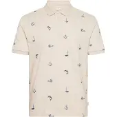 Gant Beige polo 2 knoops normale fit geprint