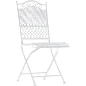 CLP Kiran Tuinstoel - Opvouwbaar - Metalen stoel - Art nouveau - wit