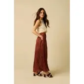 Sissy-Boy Donkerrode geplooide maxi rok | Maat: M