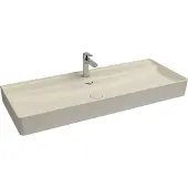 Isvea Vea opbouw wastafel met kraangat 120cm ivoor