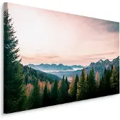 Karo-art Schilderij - Uitzicht over de Italiaanse Alpen, Premium Print
