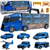 Woopie Truck Transporter Set 3in1 Blauw Politie - UNI