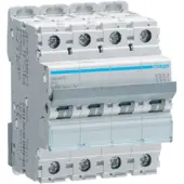 Hager NBN410, 4-polige installatieschakelaar, type B, 10A, 10kA, 4M